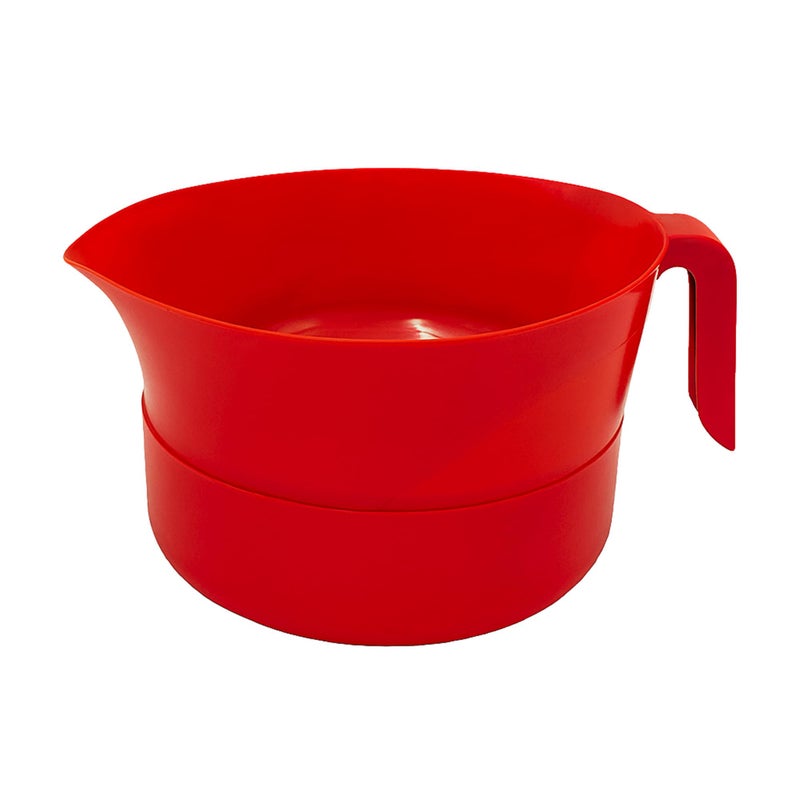 Easy Greasy Colander Grease Strainer With Handle And Container, Catch Bowl With Lid 3 Piece Strain Set | Strains Ground Beef, Bacon & Pasta | Safe Kitchen Gadget BPA Free | Made In The USA (Red) - Image 1
